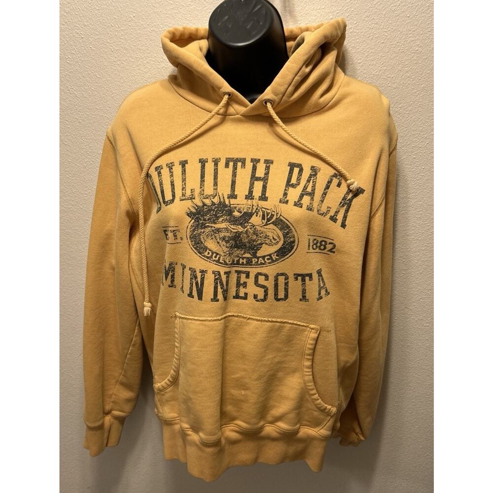 Duluth Pack Company Women’s Yellow Hoodie Size Small. Has Small Beach‎ Stain.